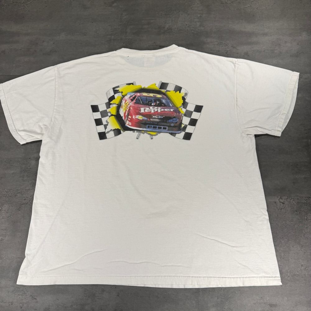 Vintage Dr Pepper Pit Crew T Shirt Mens XL White Racing Graphic Mark Green 1998